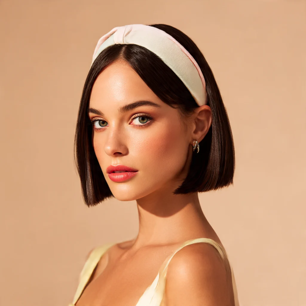 Thick Headband with Voluminous Ponytail