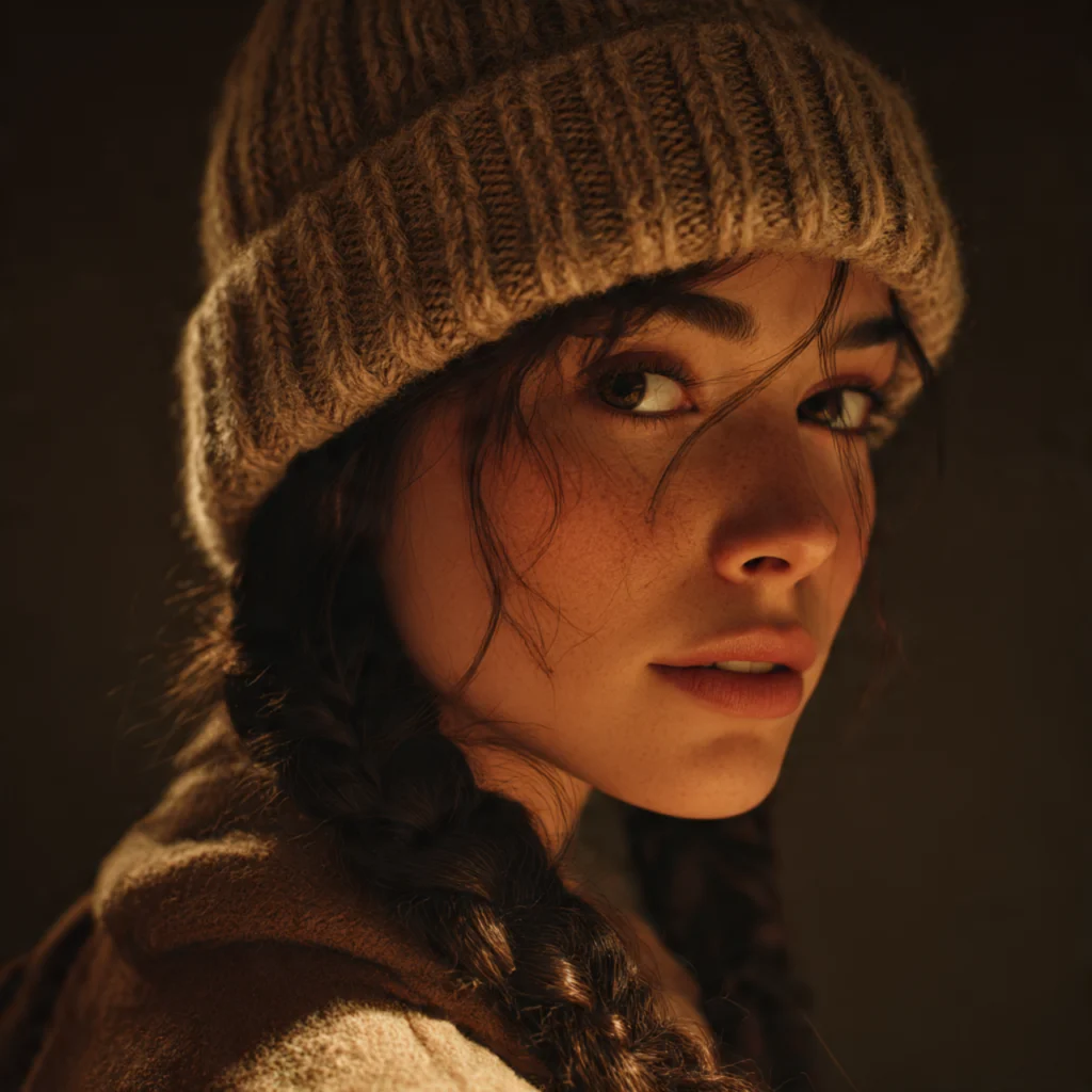 Side Braid Beanie Look