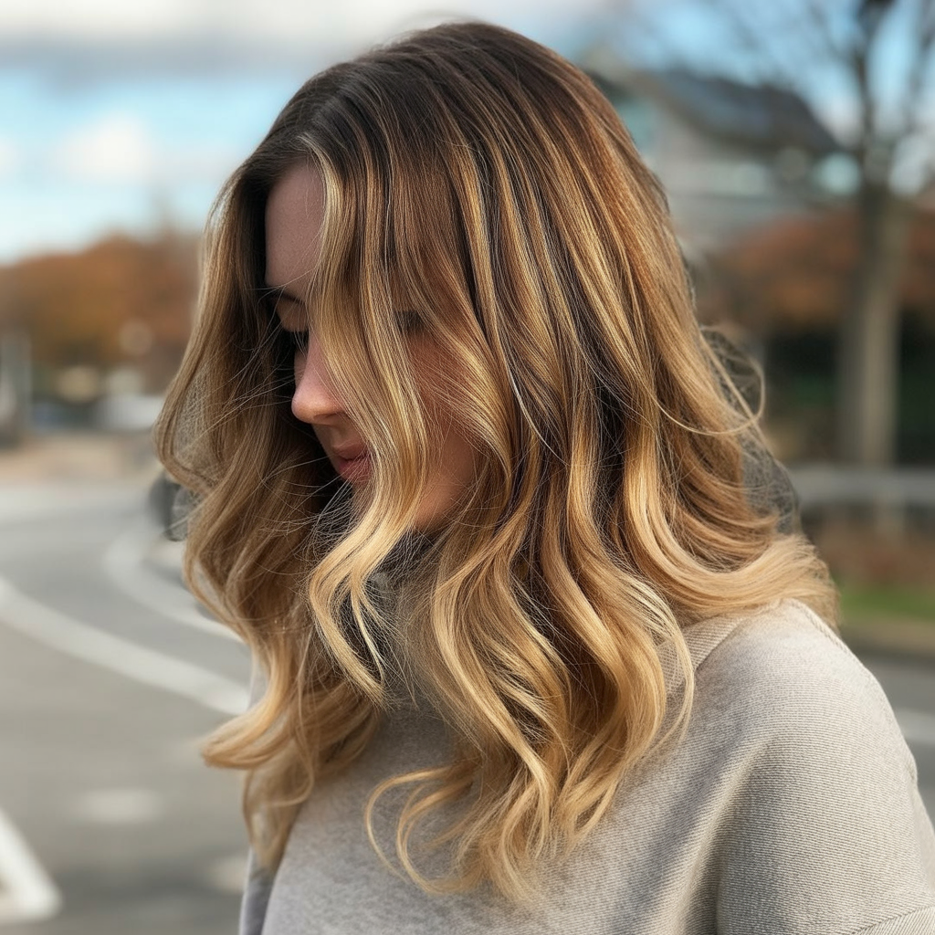 Soft Caramel Blonde Balayage