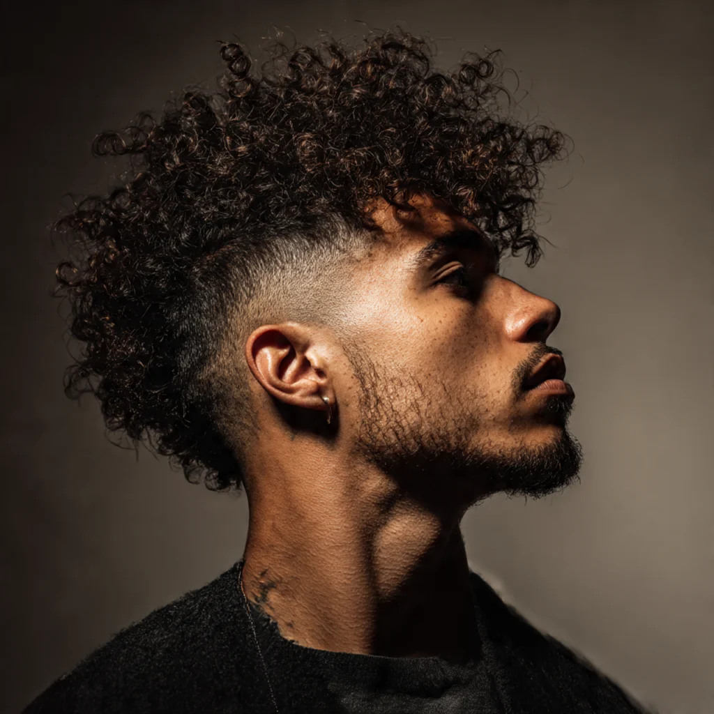 Curly Mohawk Fade