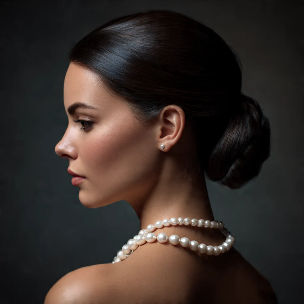 Low Bun with Side Part