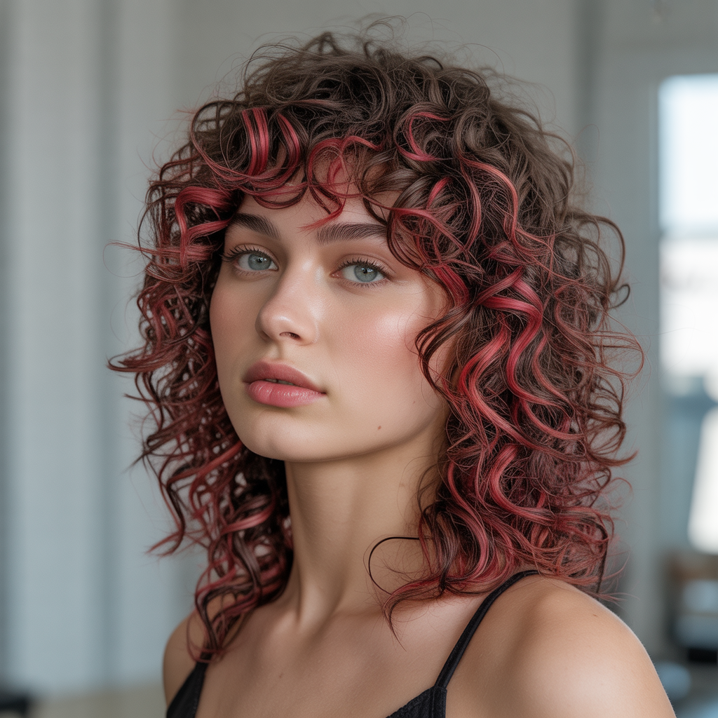 Curly Cherry Balayage Magic