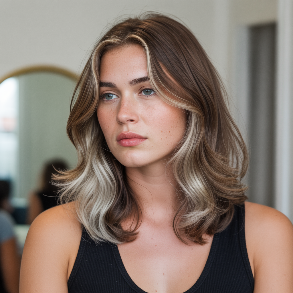 Brown Hair with Silver Lowlights