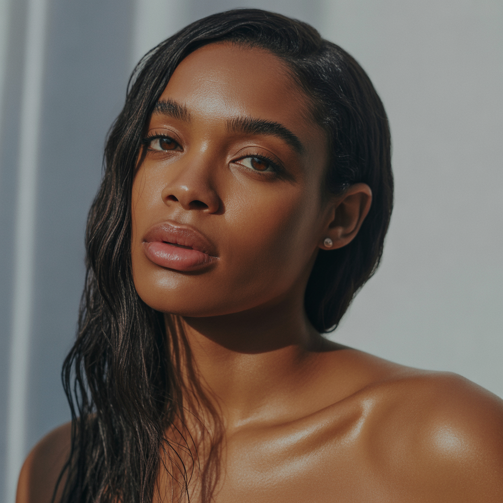 Straight Hair with Side Part