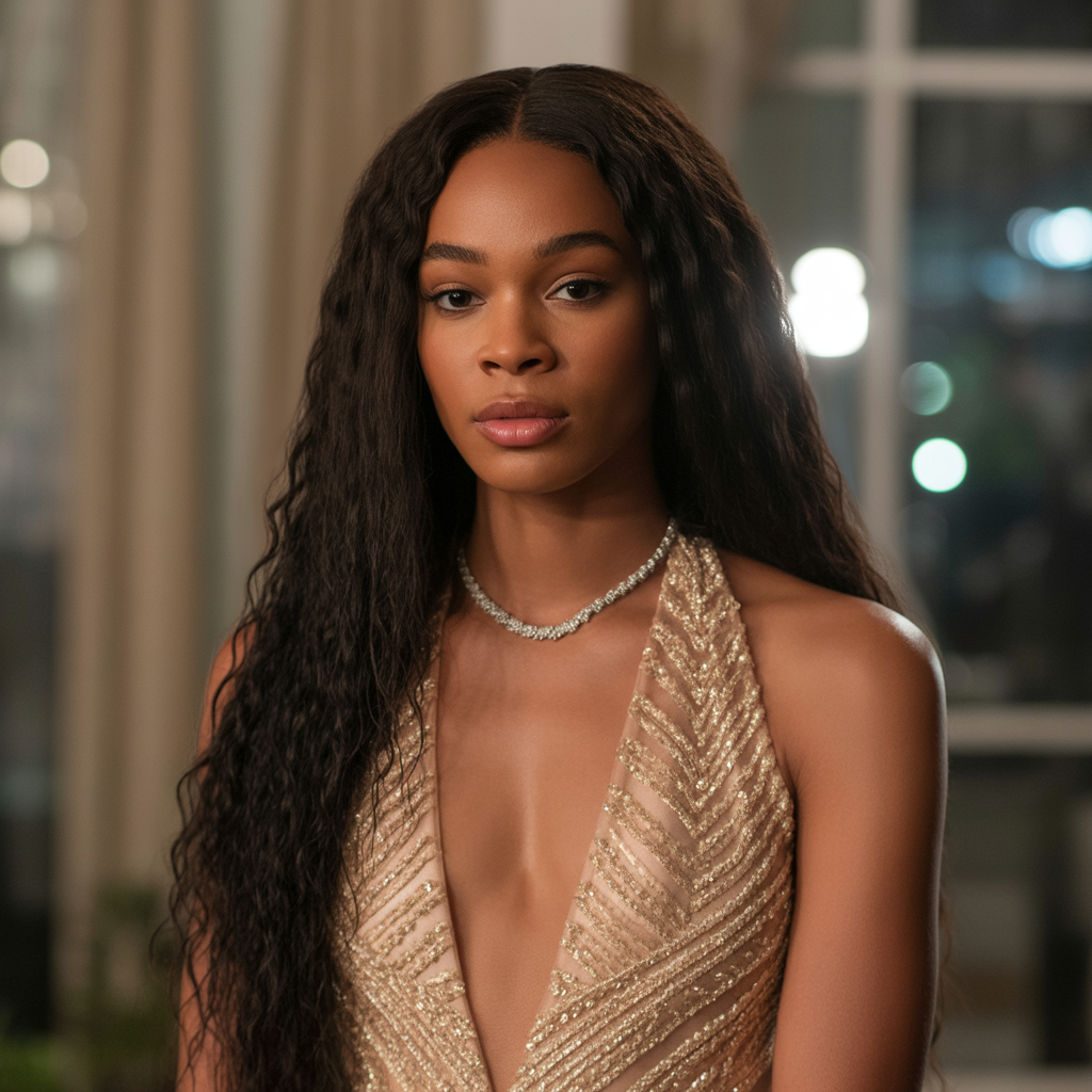 Long and Glossy Straight Look