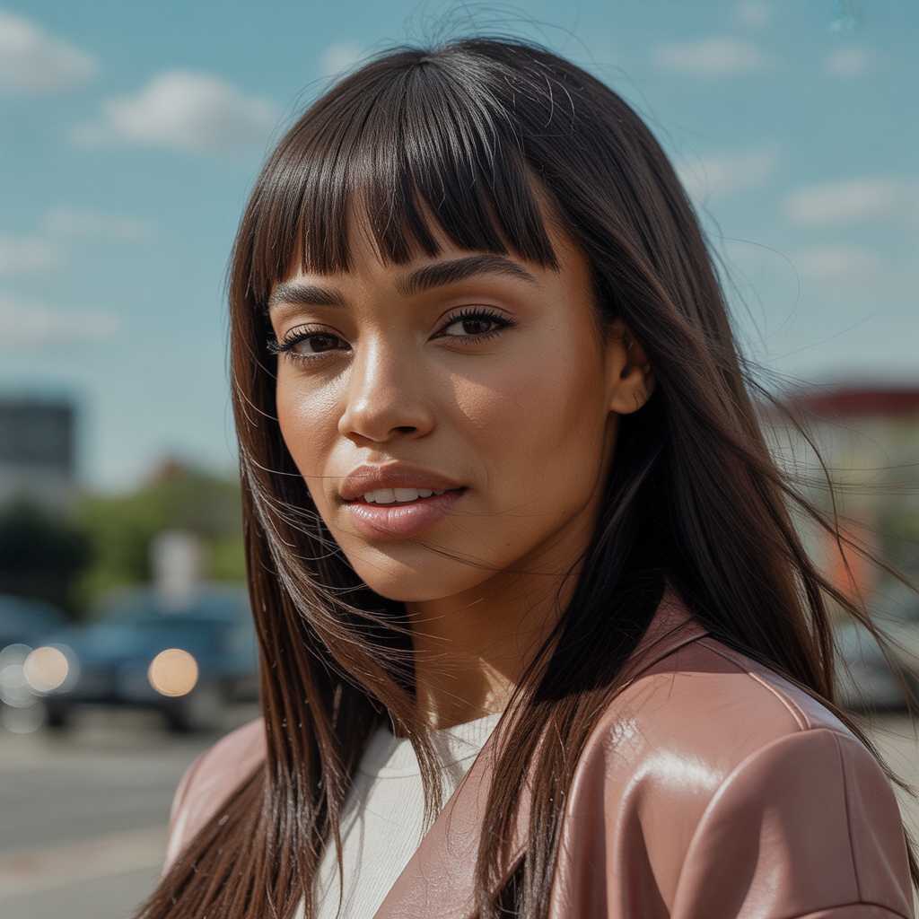 Straight Hair with Bangs