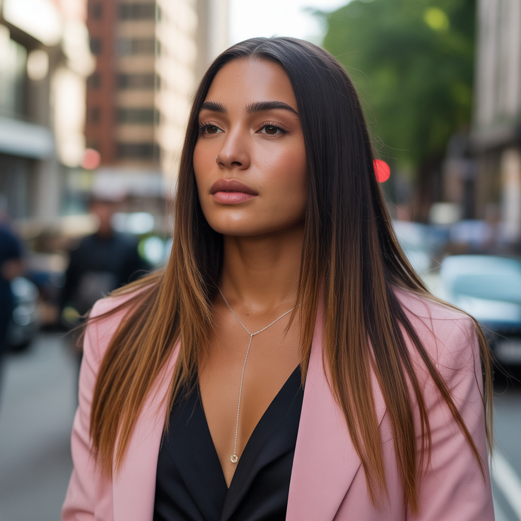 Straight Hair with Ombre Effect