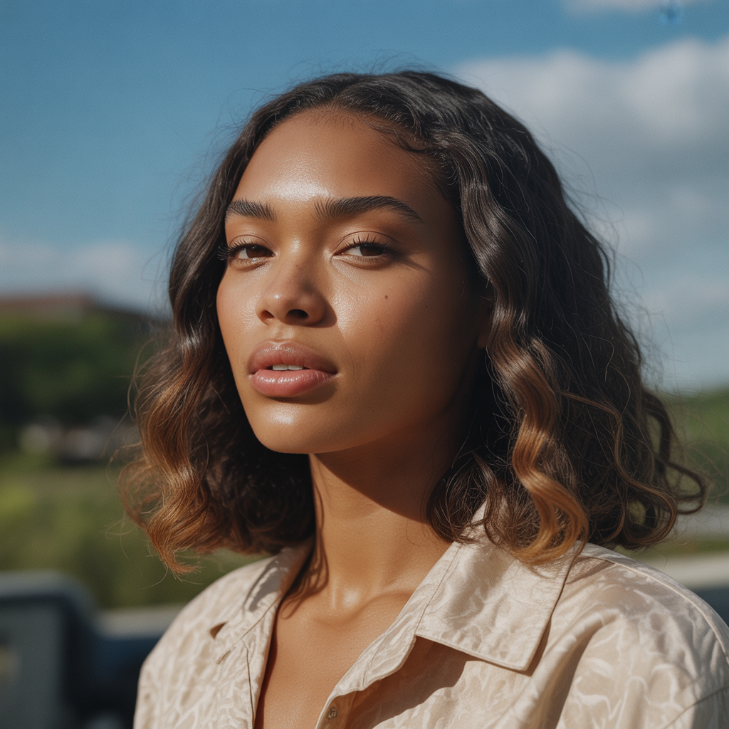 Straight Hair with Soft Waves at Ends