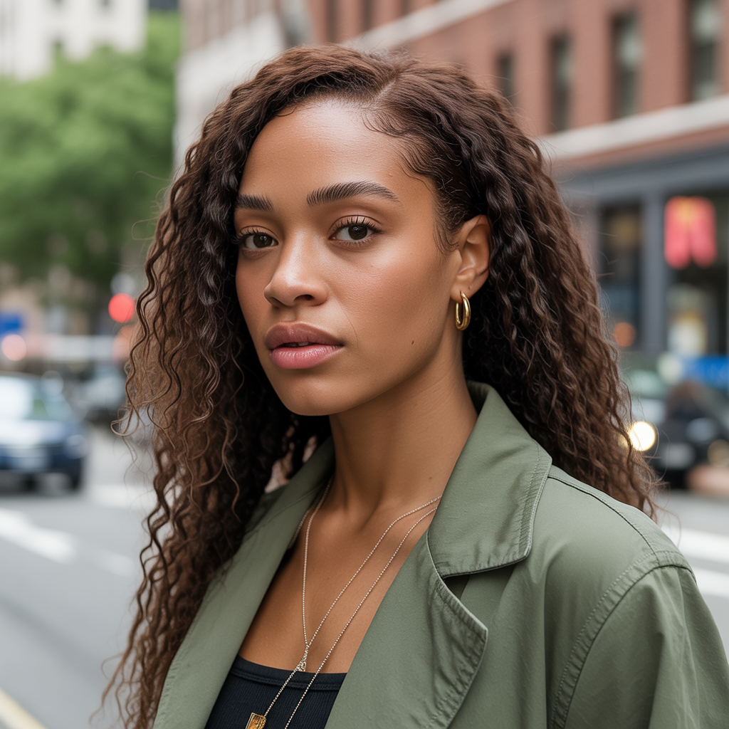 Straightened Natural Hair Look