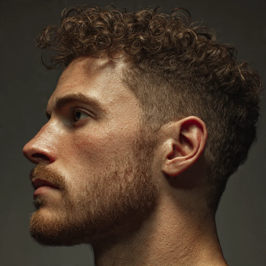 Temple Fade with Curls