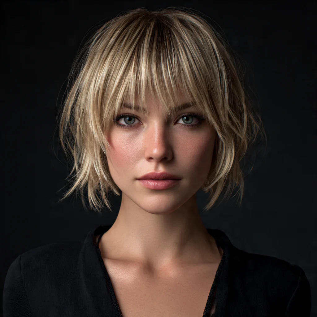 Layered Bob with Choppy Bangs