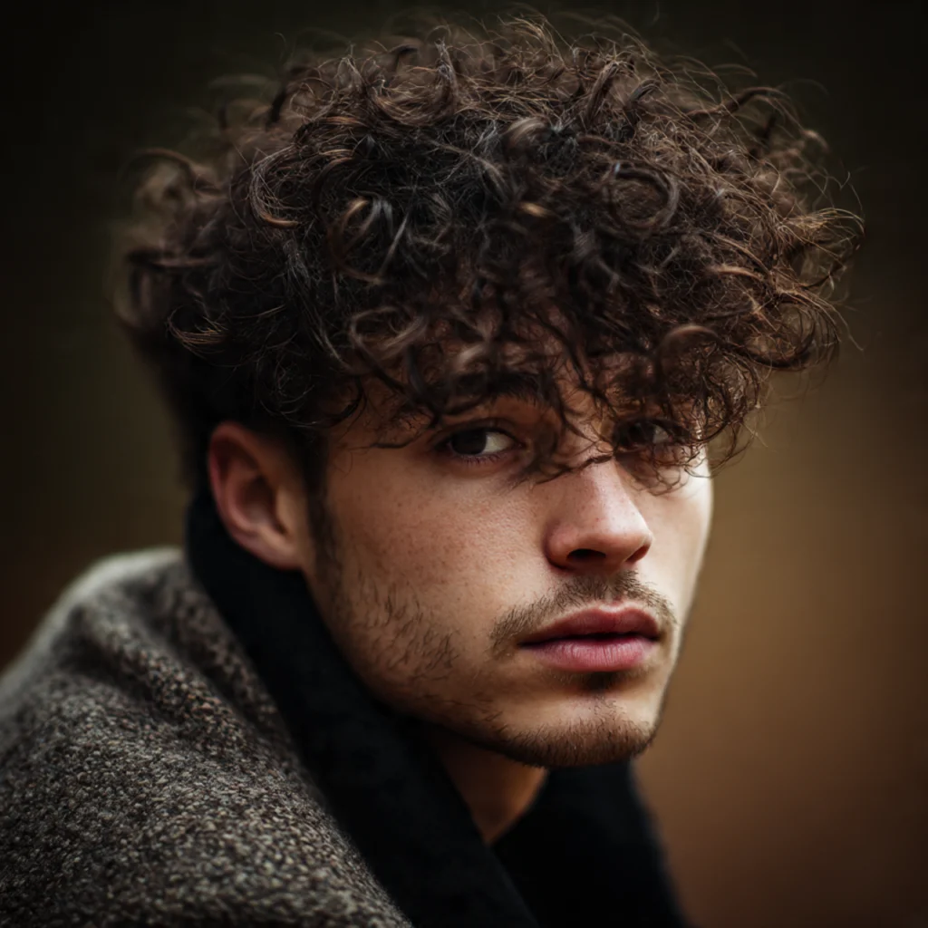 Mid Fade Curly Fringe