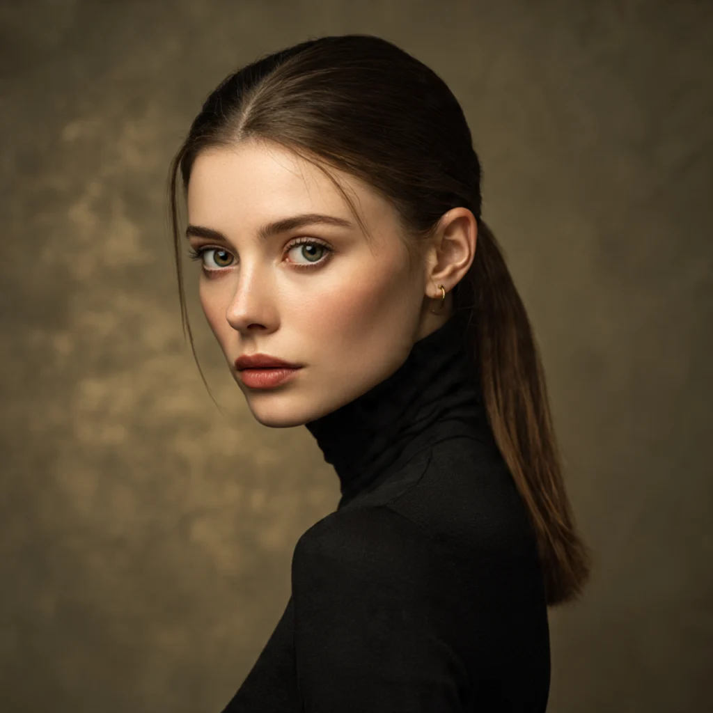 Middle Part Sleek Ponytail