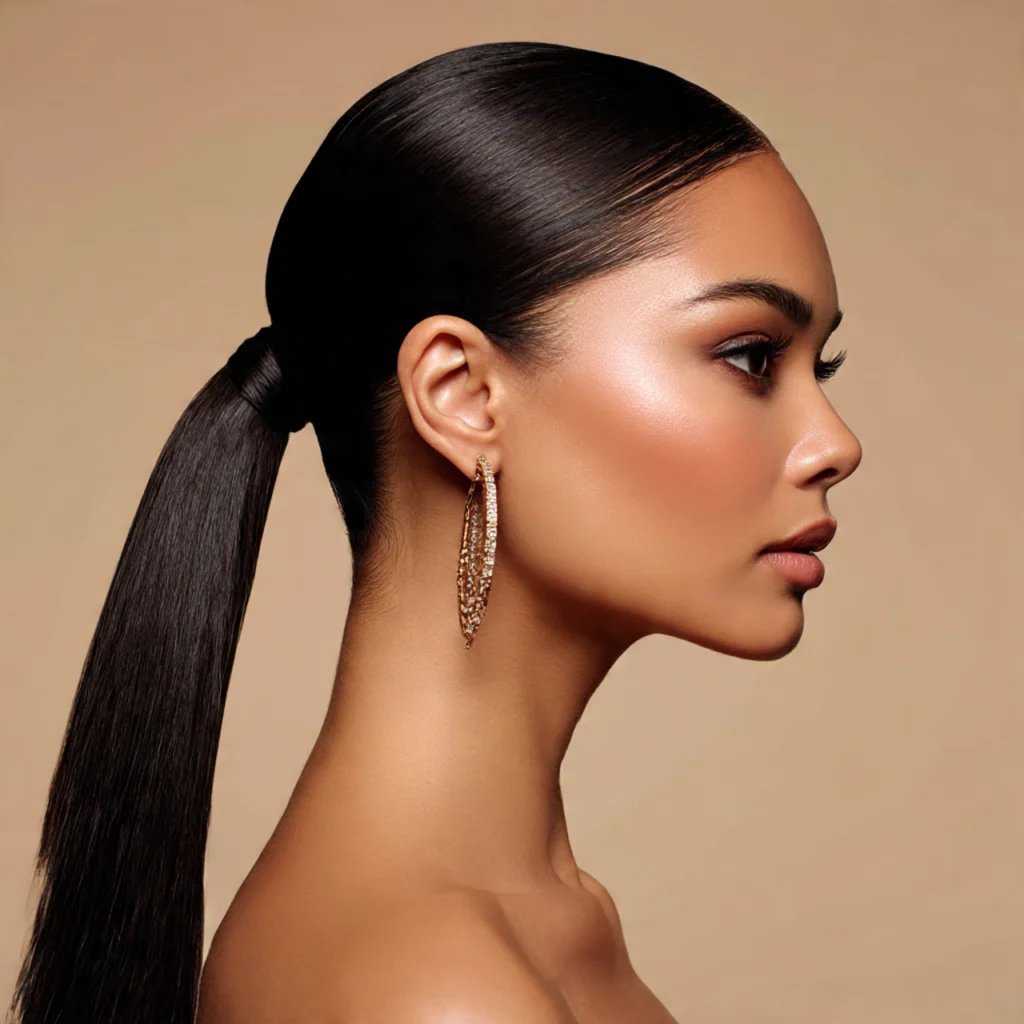 Sleek Ponytail with Weave