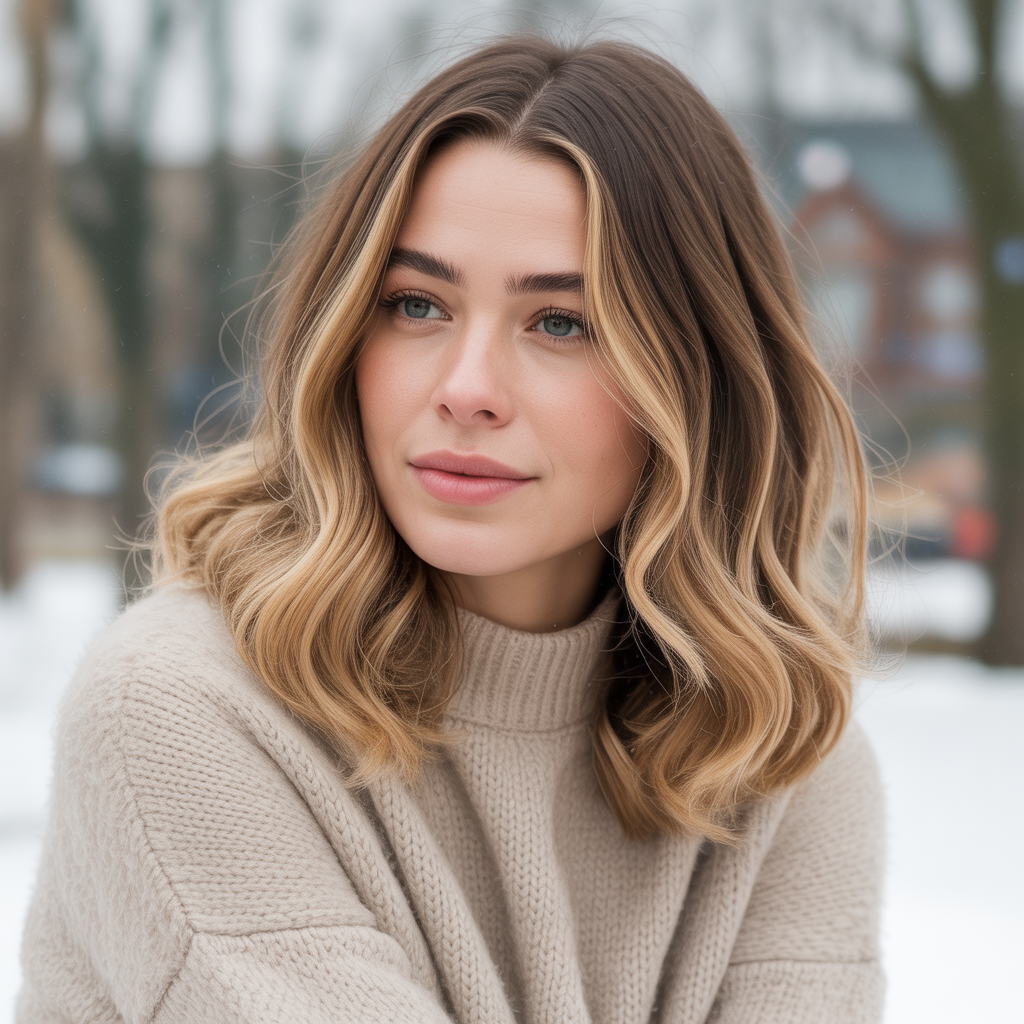 Honey Beige Winter Balayage