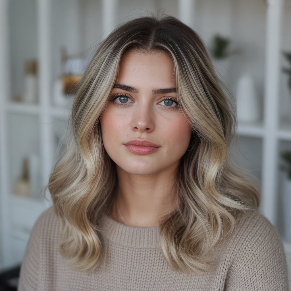 Ashy Winter Blonde Balayage