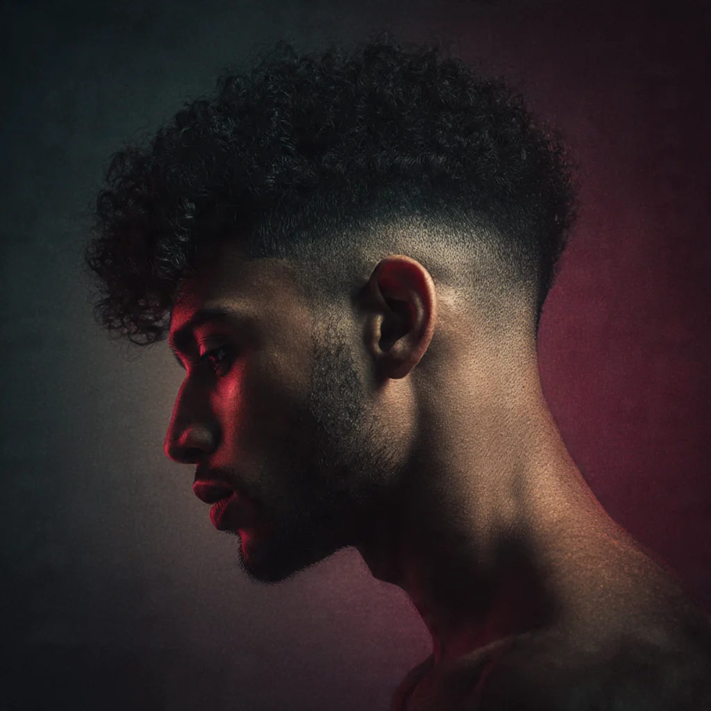 Burst Fade Curly Afro