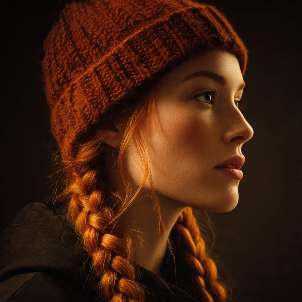 Beanie with Feathered Ends