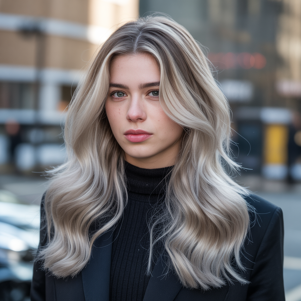 Silver Blonde Balayage