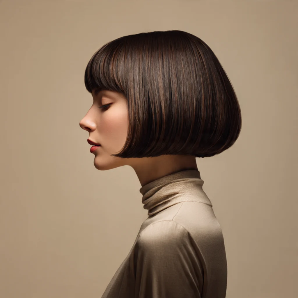 Sleek Bob with Curved Bangs