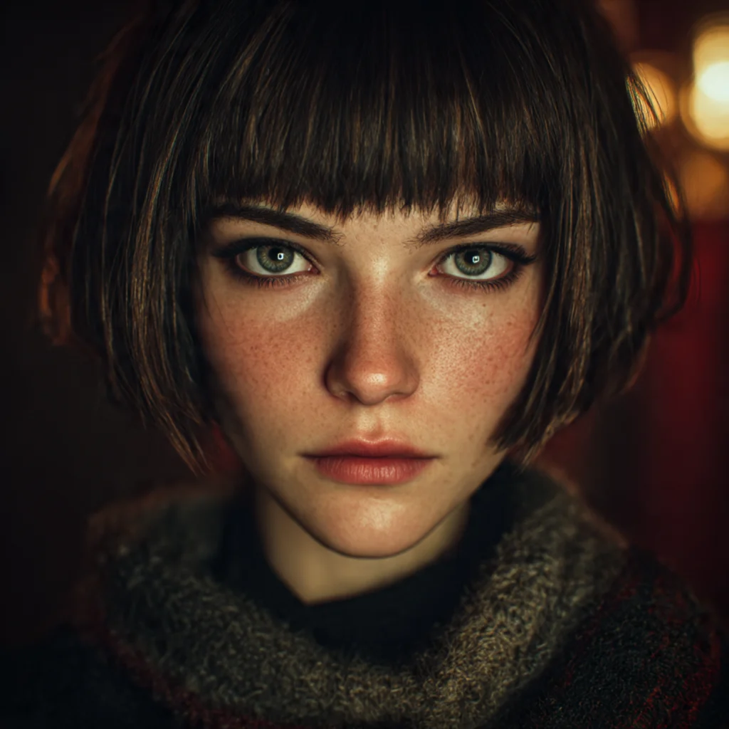 Textured Bob with Blunt Bangs