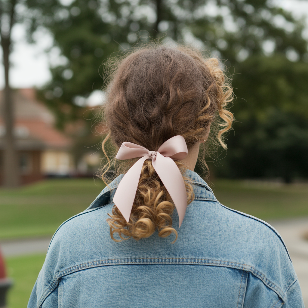 Bow Hairstyle with Scarf