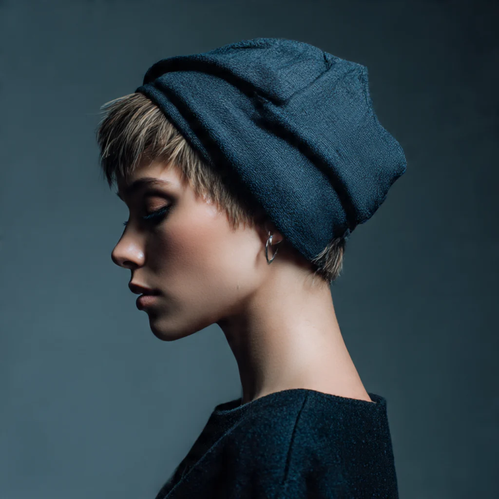 Tucked-In Hair Beanie Look