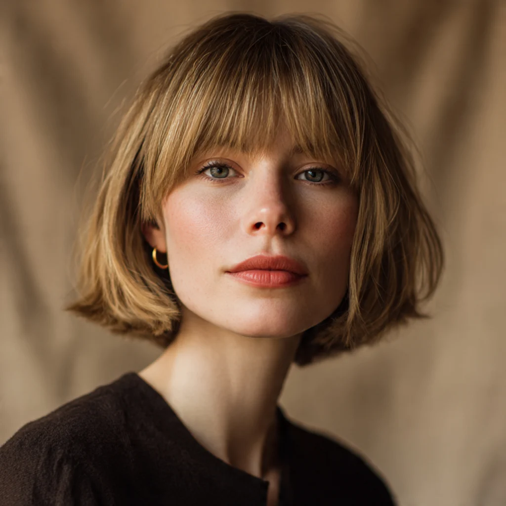 Choppy Lob with Side Bangs