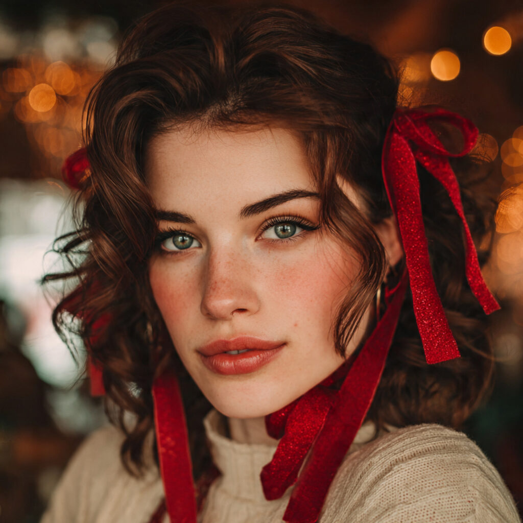 Festive Ribbon Hair Idea