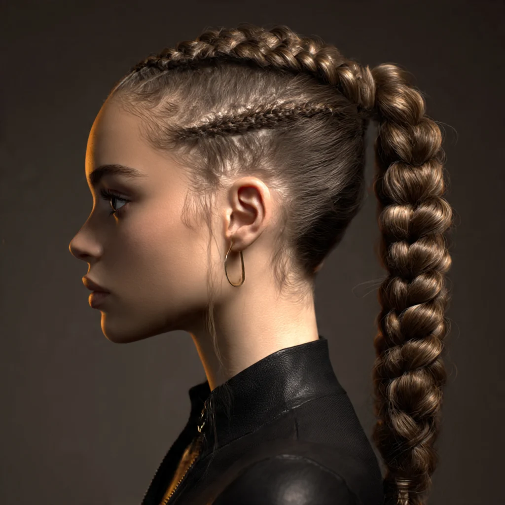 Braided Bubble Ponytail