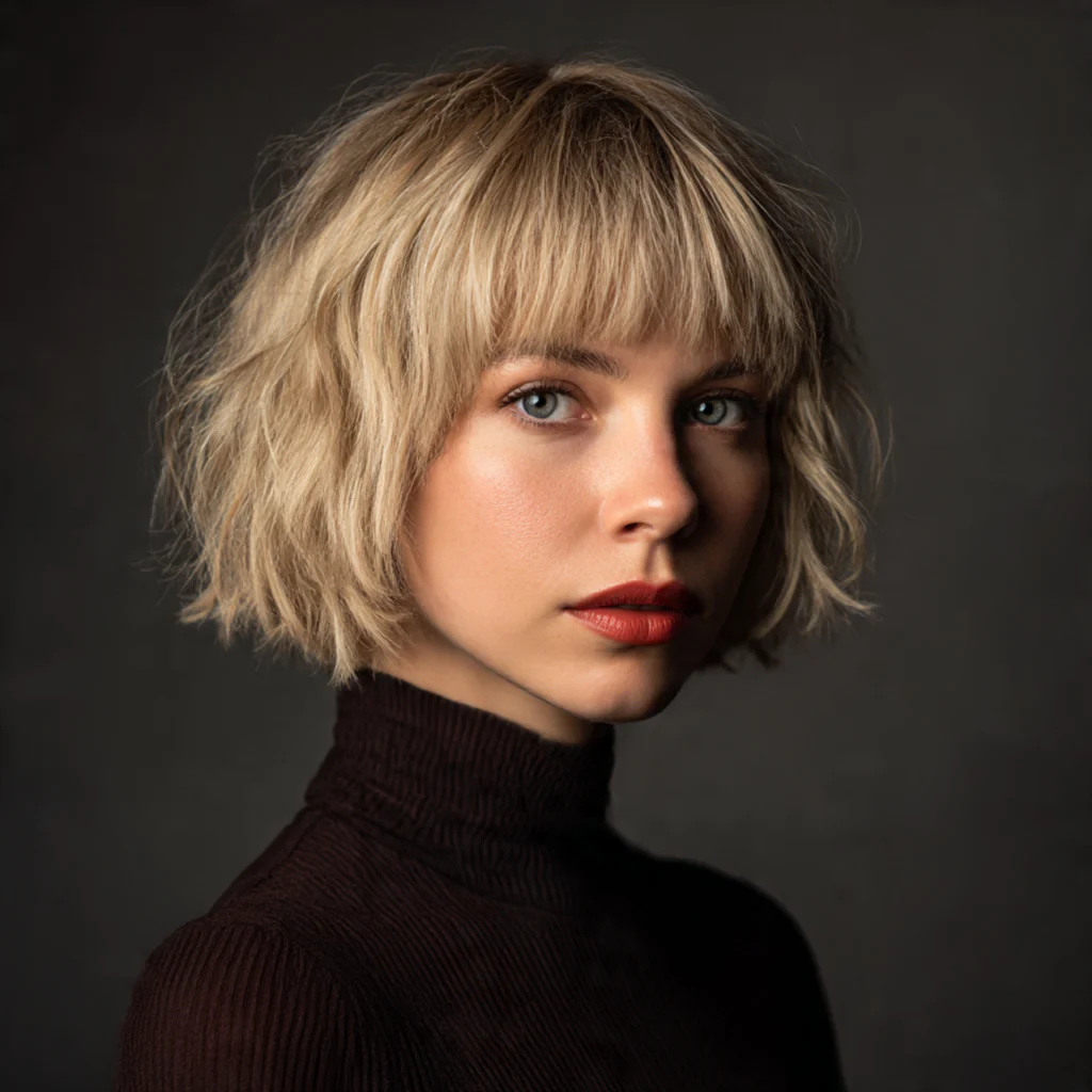 Layered Bob with Choppy Bangs