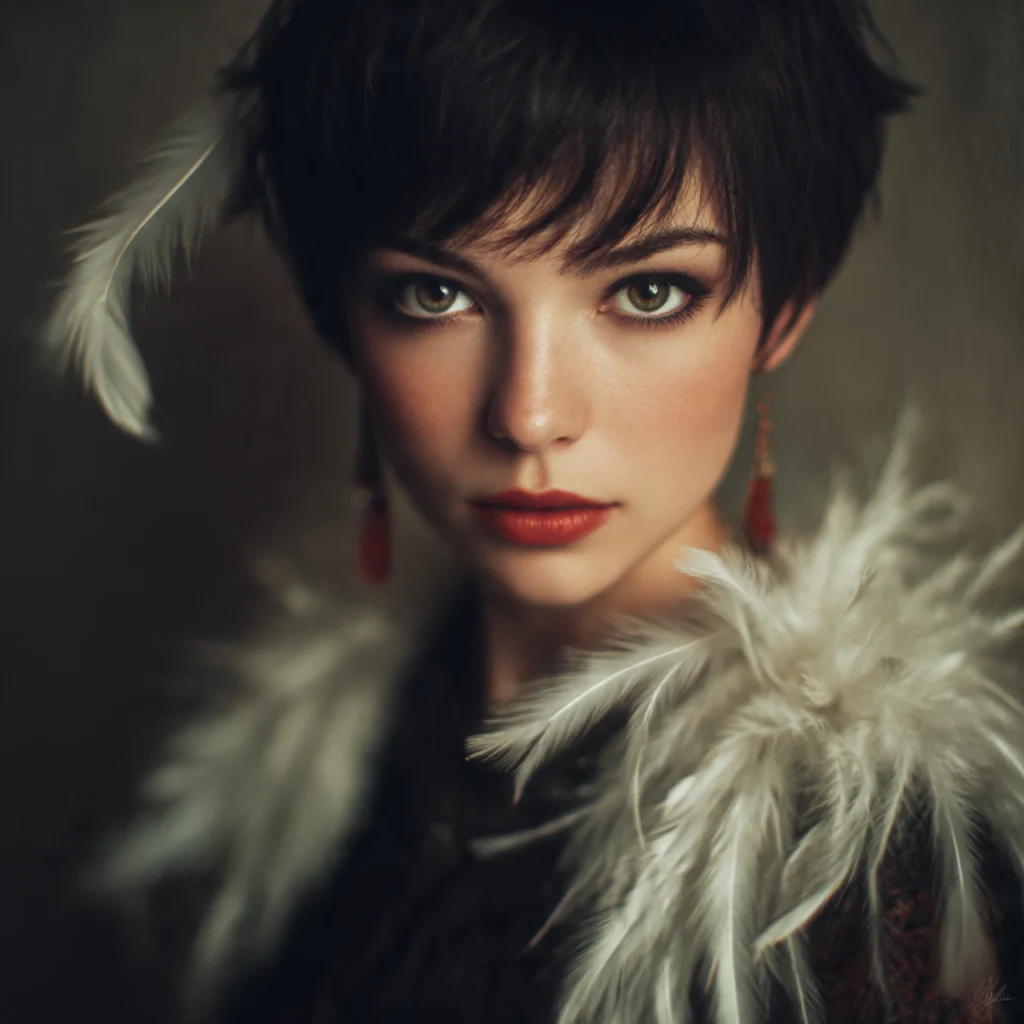 Feathered Pixie with Side Bangs