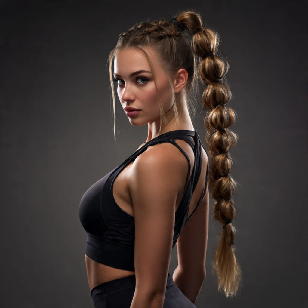 High Ponytail Bubble Braid