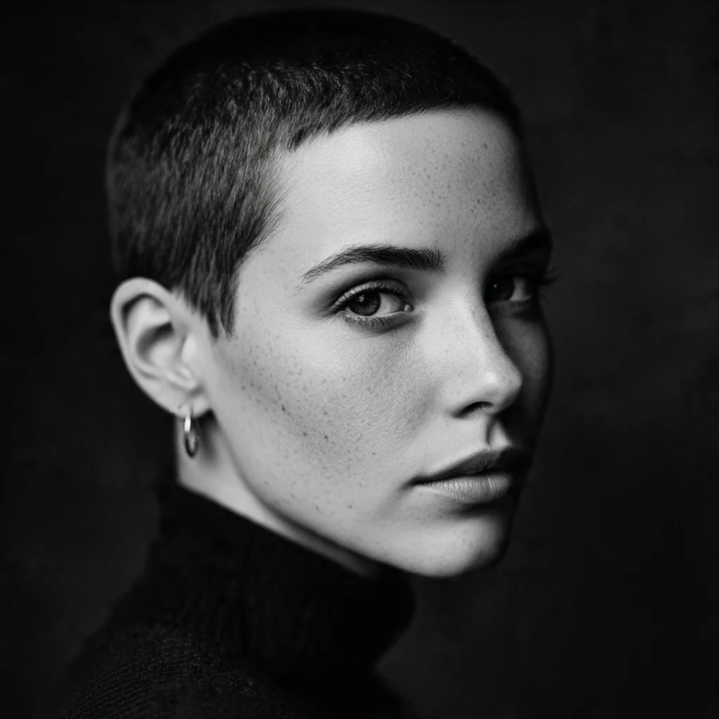 Buzz Cut with Soft Fringe