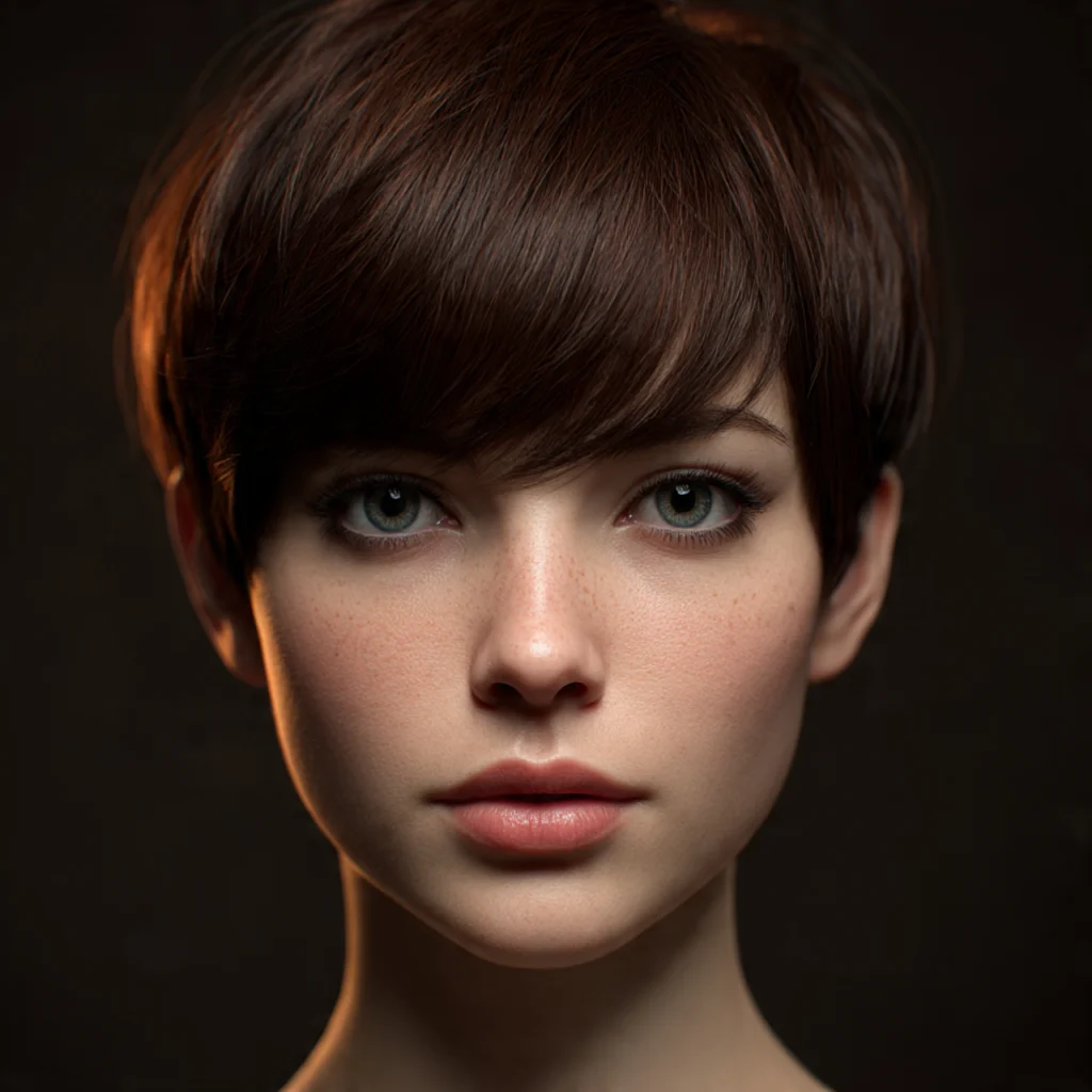 Tapered Pixie with Curved Bangs