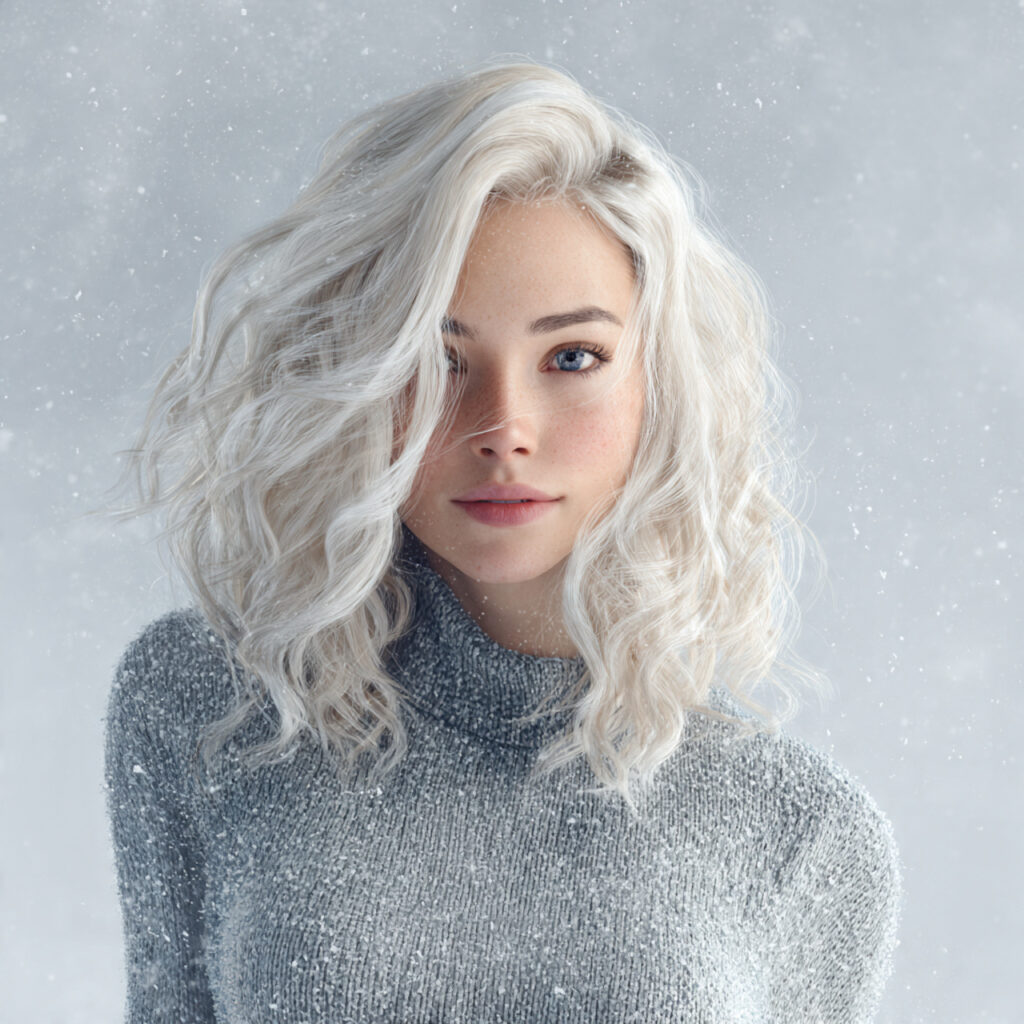 Icy Blonde Christmas Hairstyle Idea