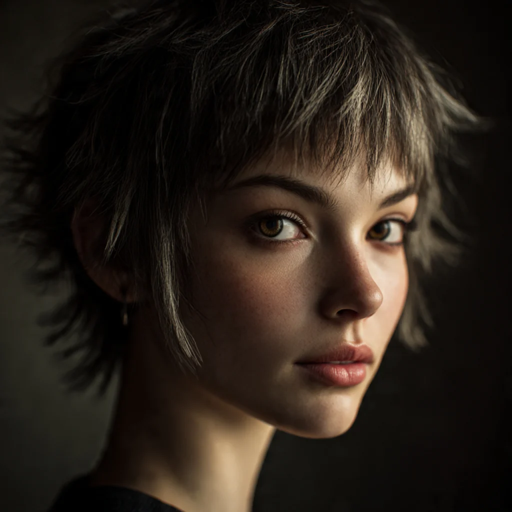 Short Wolf Cut with Bangs