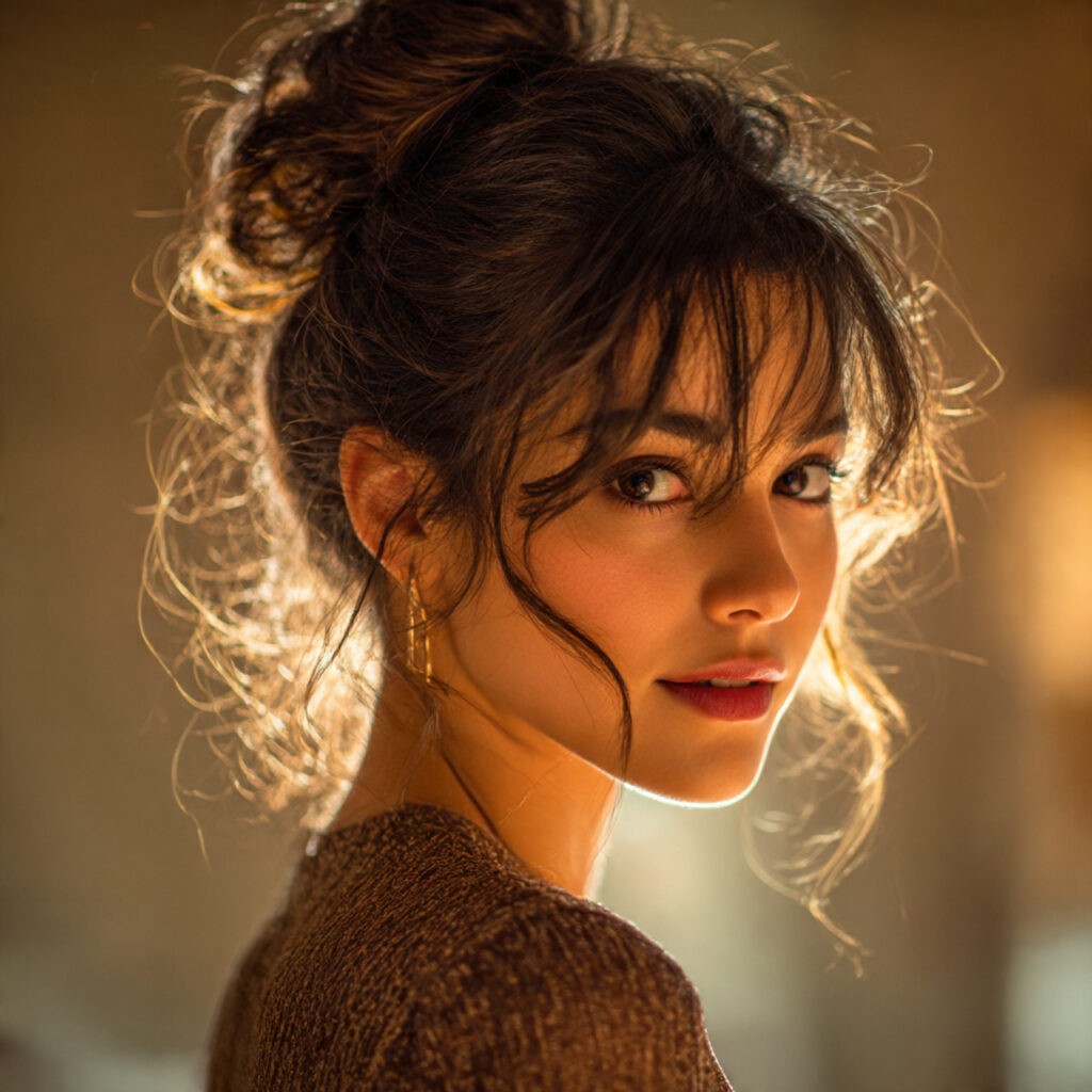 Messy Bun with Tendrils