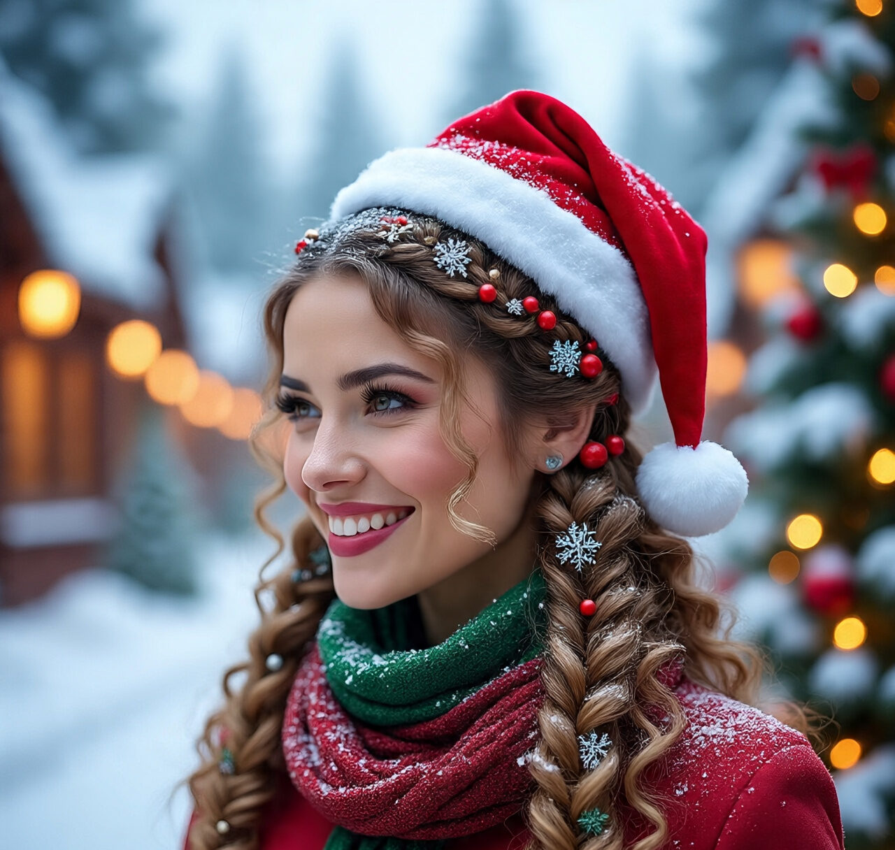 Christmas hairstyle braids