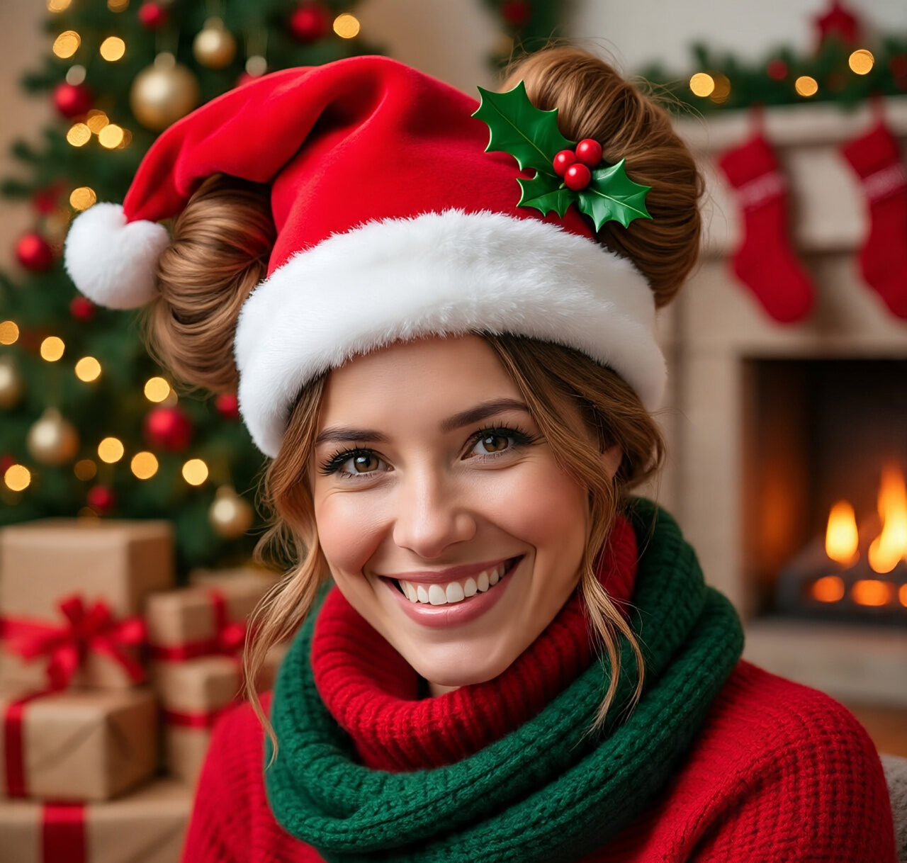 Christmas buns hairstyles
