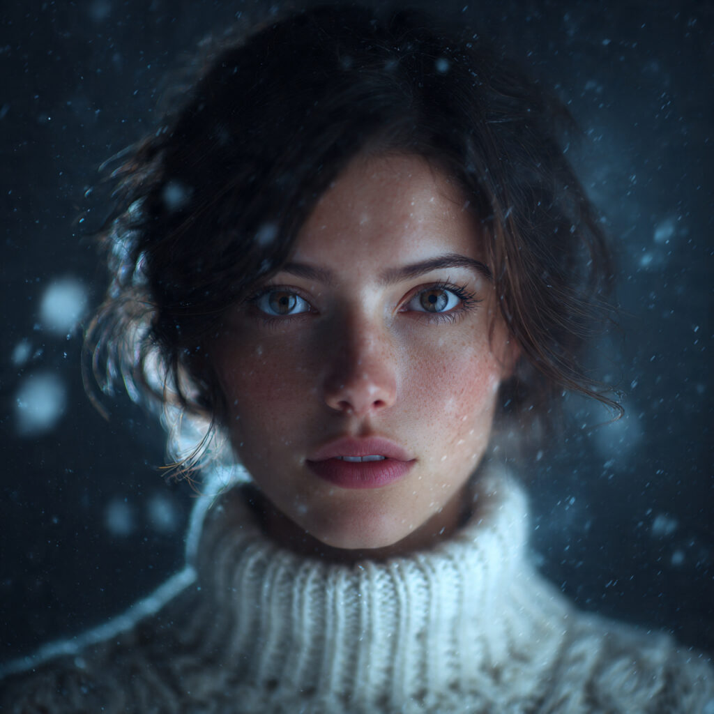 Snowy Face-Framing Layers Idea