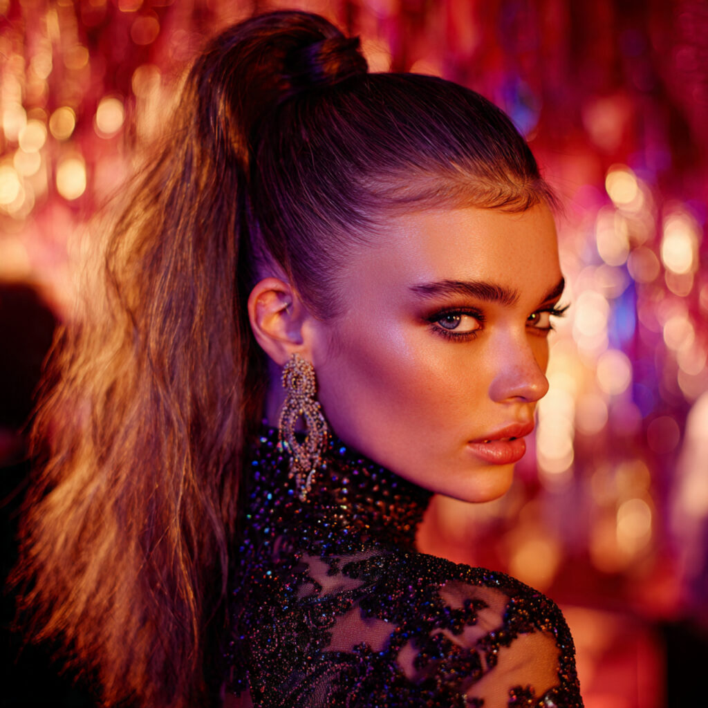 High-Volume Holiday Ponytail Idea