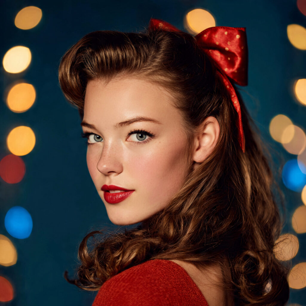Festive Half-Up Bow Hairstyle Idea