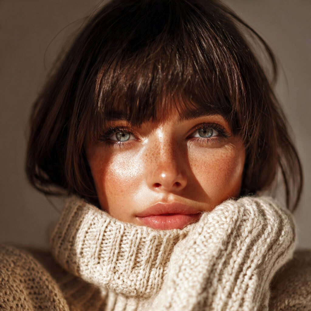 Soft Winter Bangs Idea