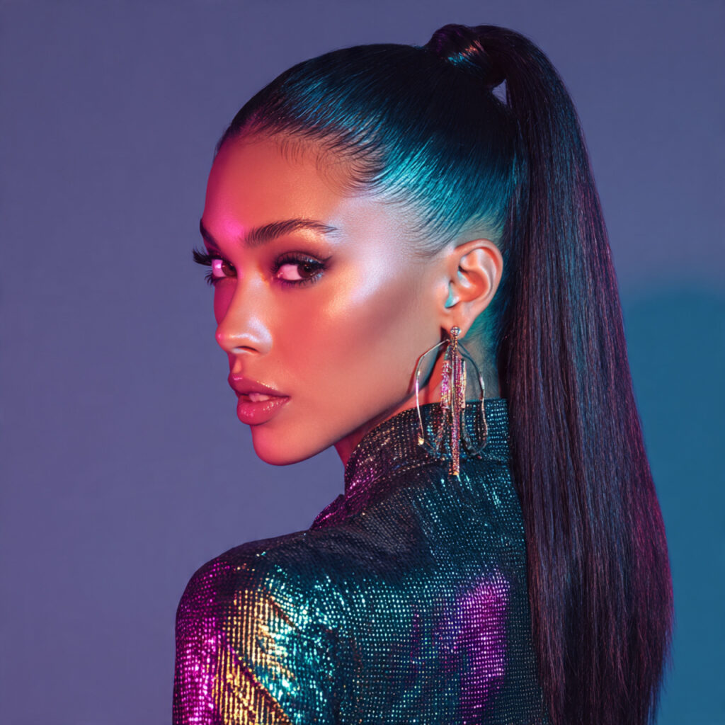 Sleek High Ponytail Hairstyle Idea