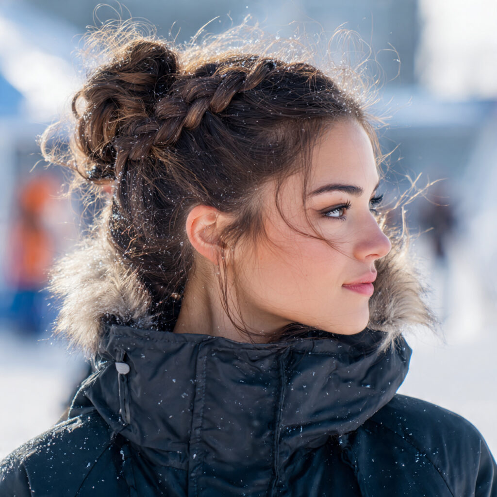 Braided Bun for Winter Outings