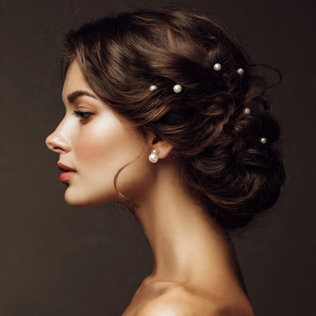 Pearl Pin Updo Hairstyle Idea