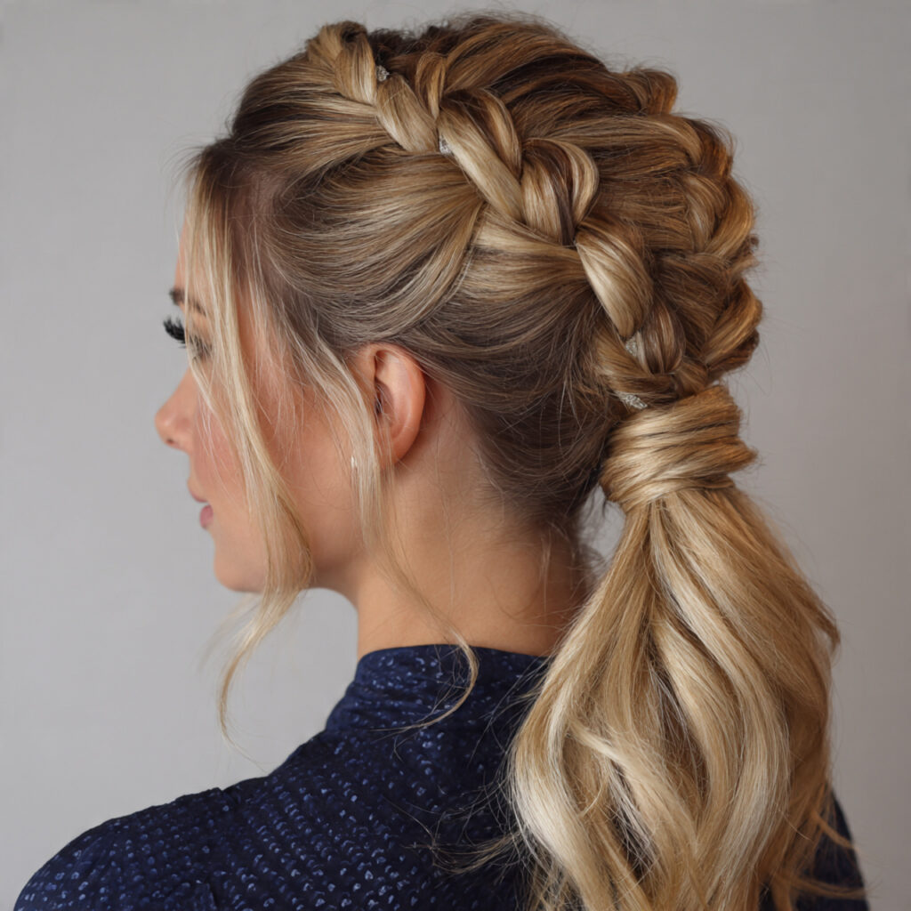 Dutch Braided Pony Hairstyle Idea
