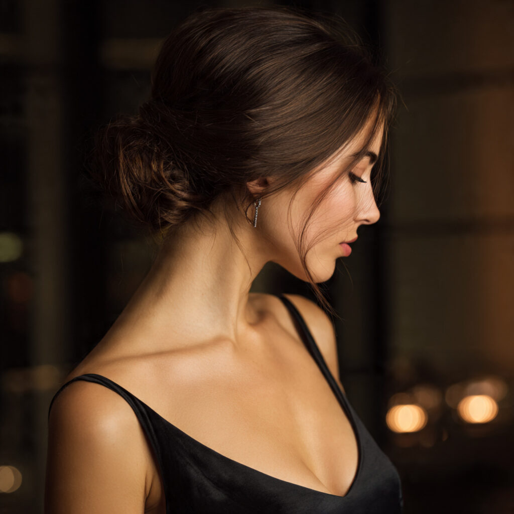 Elegant Low Bun Hairstyle Idea