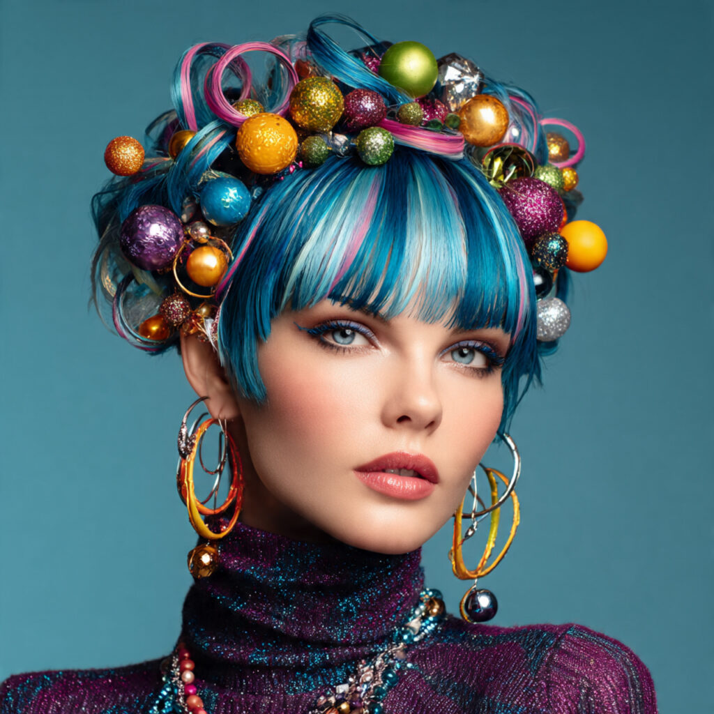 Modern Christmas Hairstyle Ideas With Accessories